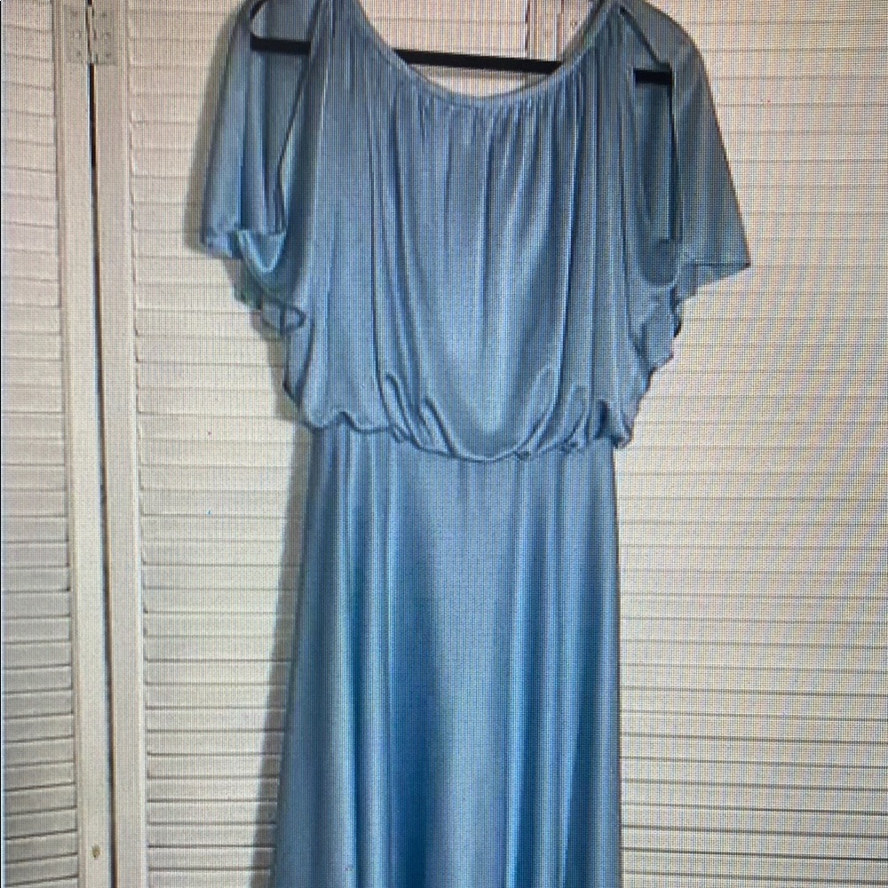 Vintage 70’s Powder Blue Chiffon Dress Small USA